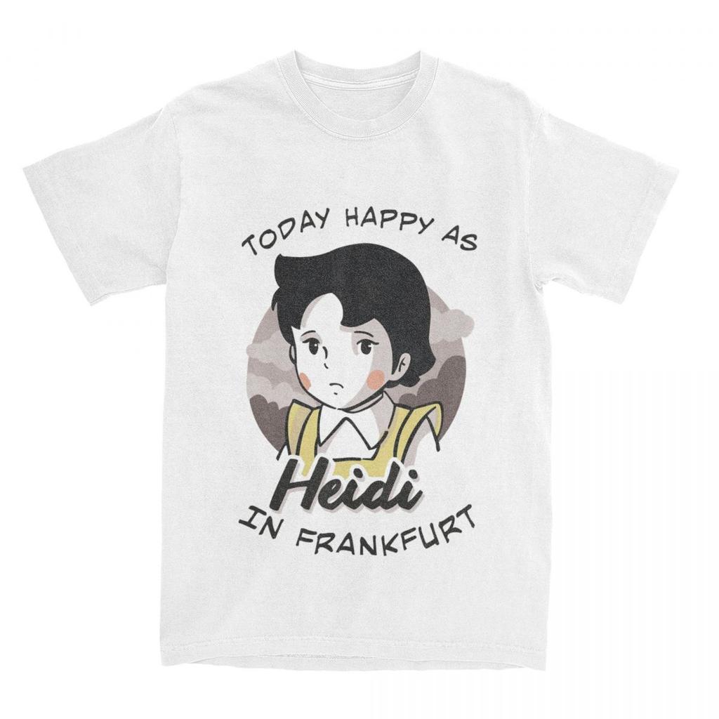 Men Heidi In Frankfurt T-Shirts Cartoon 100 Cotton Tees Summer Streetwear Short-Sleeve T-Shirt O Neck Cool Tshirt Large Size