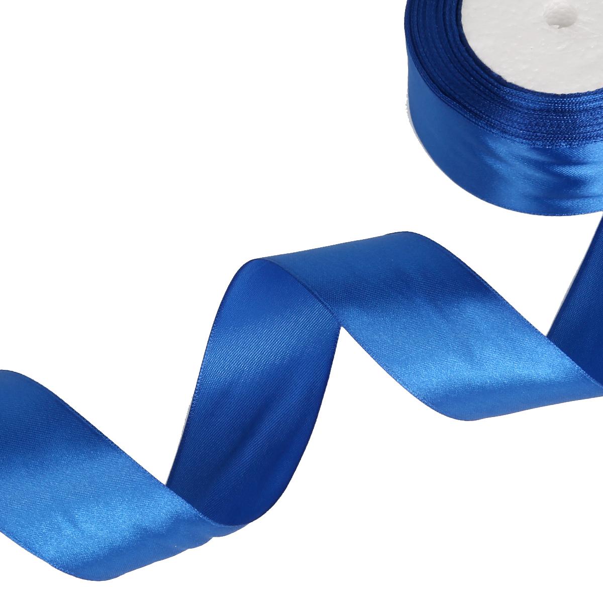 

25 ярдов атласные ленты для свадьбы, дня рождения, подарочная упаковка, рождественские принадлежности для Хэллоуина, фестиваля, ленты для рукоделия своими руками 38mm 25yards синий