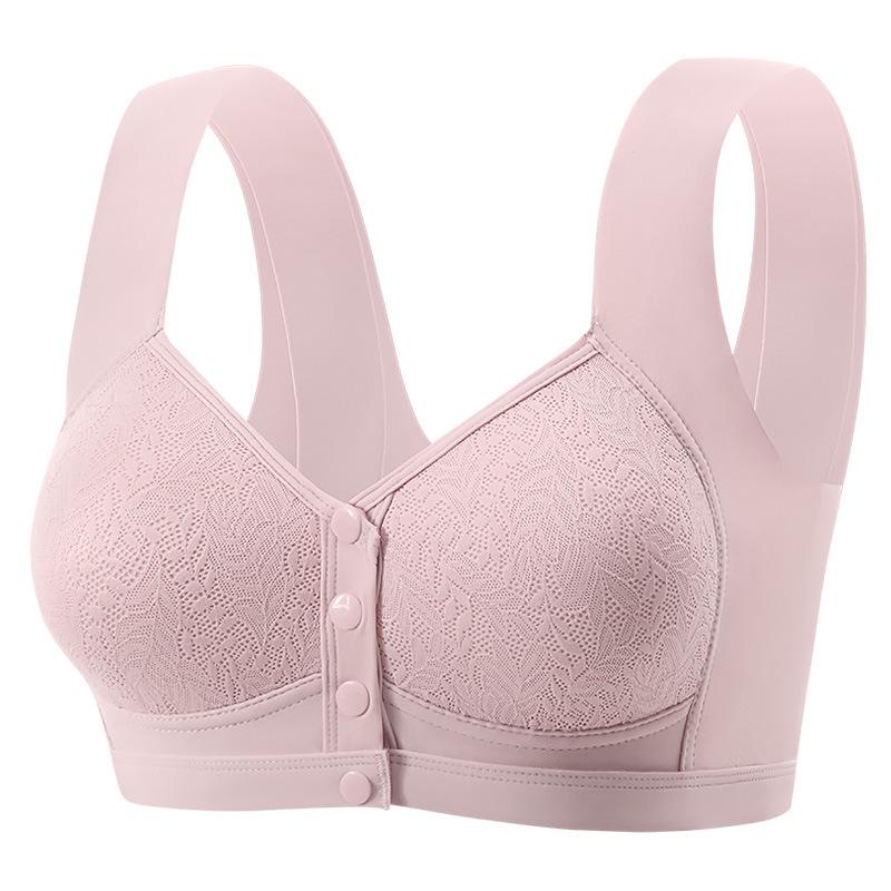 Spot wholesale new large size middle-aged and elderly mother breastfeeding bra front open buckle thin gathering no steel ring underwear women