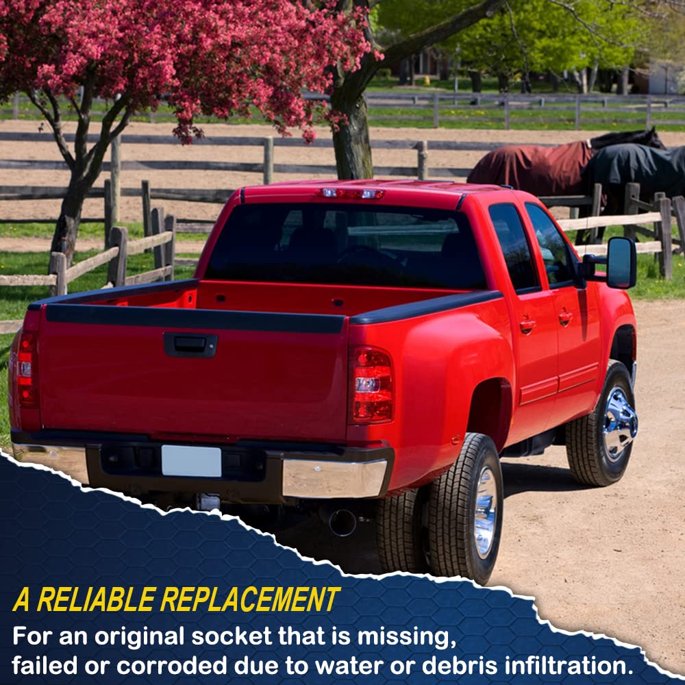 PIT66 Left Tail Light Lamp Wiring Harness, Compatible with 07-14 Chevy Silverado/08-14 GMC Sierra Rear Lamp Assembly Tail Lights Taillight