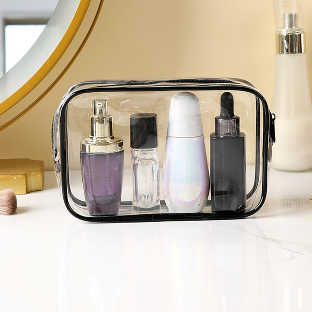 

Travel Toiletry Bag PVC Cosmetic Organizer Waterproof Dustproof Zipper Storage Pouch Medium Size 18 x 12 x 5cm Type A