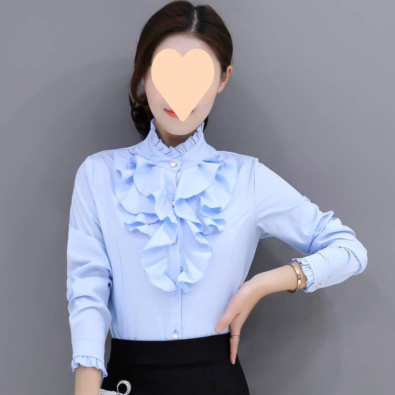 

Женский кружевной топ с высоким воротником и длинными рукавами 2024 года — модное утягивающее платье для весны/осени Large