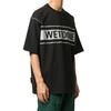WE11DONE Classic Laser Reflective Letter Logo Unisex Printed Round Neck Short Sleeve T-Shirt Unisex T-Shirt Black WD-TP5-19-940-BK