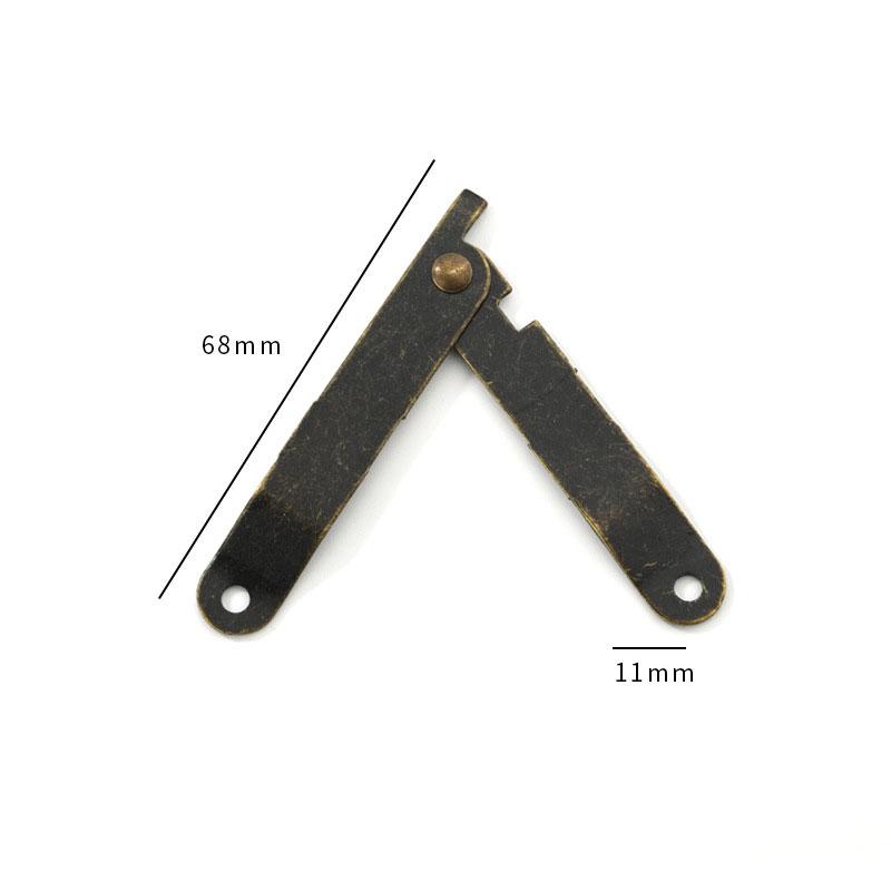 2pcs Lid Support Hinges Antique Bronze Wooden Box Positioning Tripod Furniture Hinge Hardware Bracket Cabinet Door Accessories