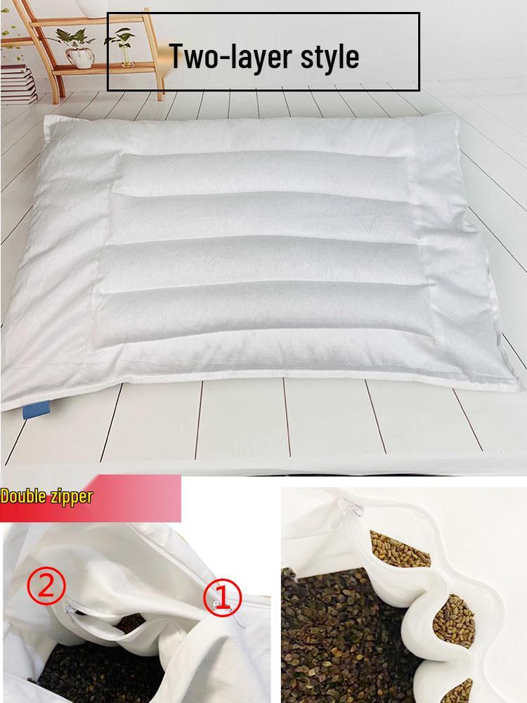 Buchweizenschalen Kissenkernbezug: Reine Baumwolle, Doppelreißverschluss, Verdickt, Babysicherer Kissenkernbeutel, Heimtextil.