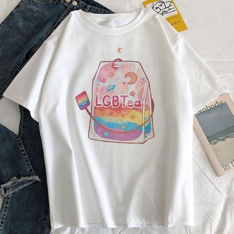 LGBTea Ретро Эстетика Графическая Футболка с Коротким Рукавом Унисекс Рубашка S-5XL Унисекс Футболка XXXXL