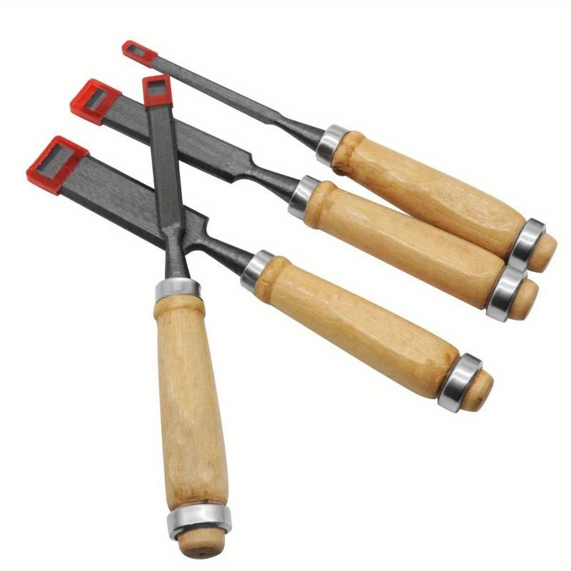 1set Including 4pcs 8/12/16/20mm Comfortable Beech Handle Wood Chisel with Wood Handles - Ergonomic Wood Carving Tools DIY