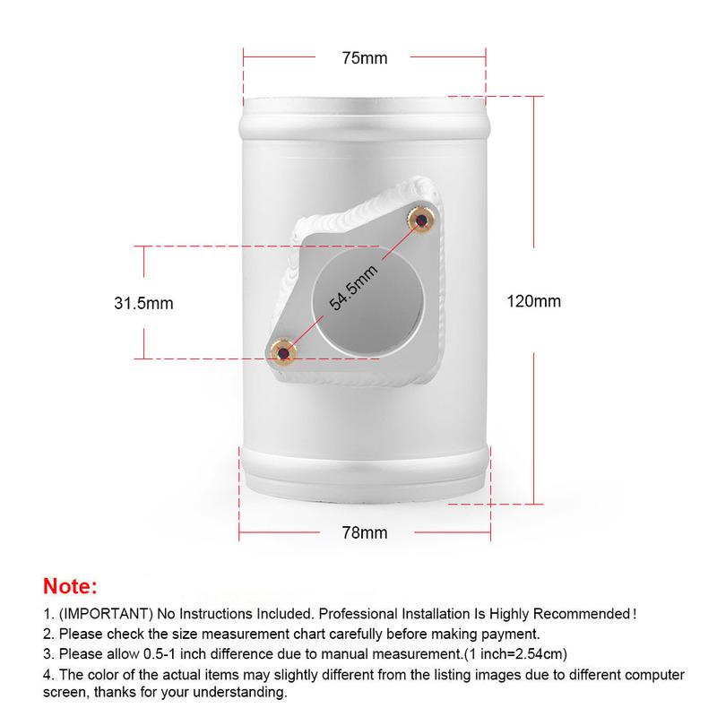 76mm Air Flow Sensor Adapter Intake Meter Mount Base Air Flow Adapter for TOYOTA MAZDA 3 6 For SUBARU For SUZUKI 3inch MAF