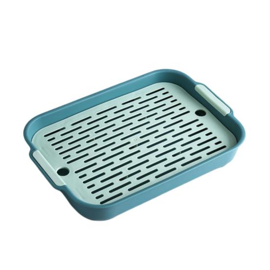 Multi-Purpose Drainage Tray Double-Layer Plastic Drying Rack Rinseable Garbage Tray