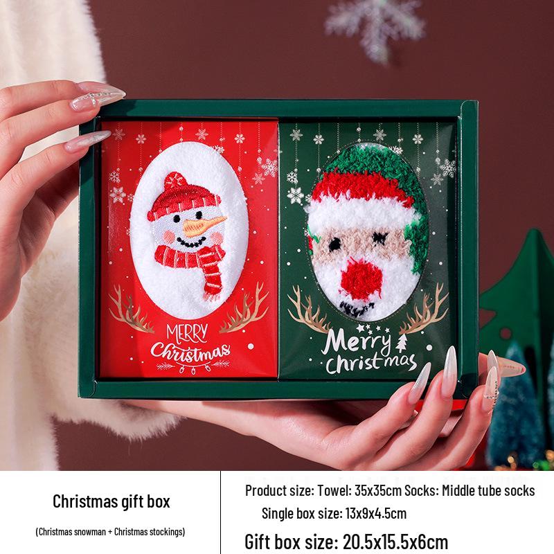 Holiday Gift Set: Santa & Snowman Towels - Practical Christmas Souvenir