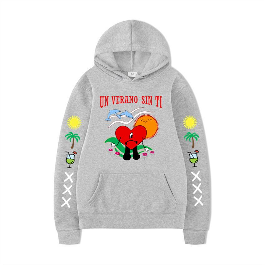 Un Verano Sin Ti Hoodie Bad Bunny Hooded Print Sweater Men And Women
