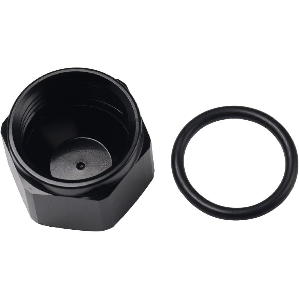 6AN Female Flare Cap Port Plug Block Off Fitting Adapter with Internal O-ring Aluminum Black