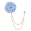 Stoff Tuch Rose Blume Broschen Kristall Quaste Kette Reversnadeln Herren Anzug Hemd Abzeichen Hochzeit Mode Schmuck Geschenke