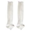 Sock-style Women's Summer/autumn Lightweight Solid-color Vertical Stripe Mid-calf Wooden-ear Cuff Breathable All-purpose Foot Cover Socks