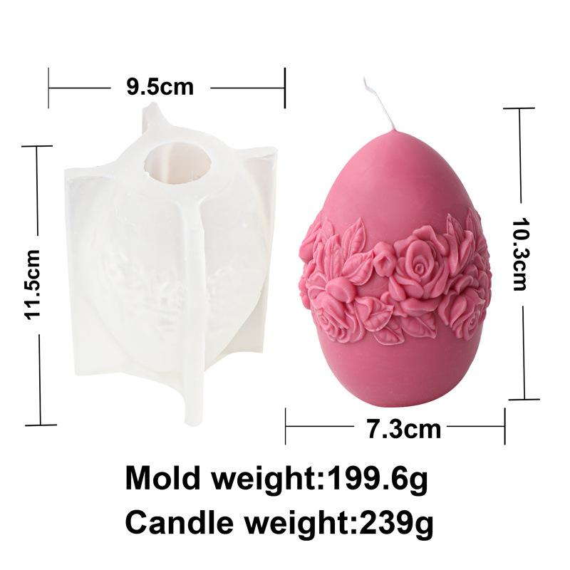 Carved Egg Silicone Candle Mold for DIY Aromatherapy Candle Plaster Ornaments Soap Epoxy Resin Mould Handicrafts Making Tool