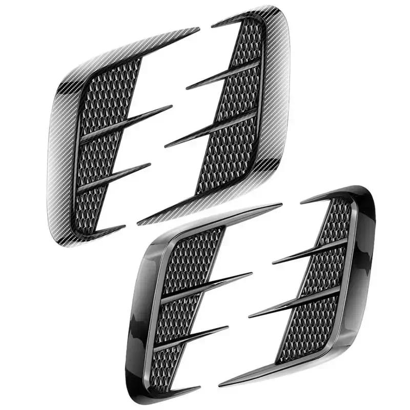 1 Pair Side Flow Vent Fender Vent Wing Cover Sticker Auto Air Flow Bumper Air Intake Hood Sticker Automobiles Exterior Universal