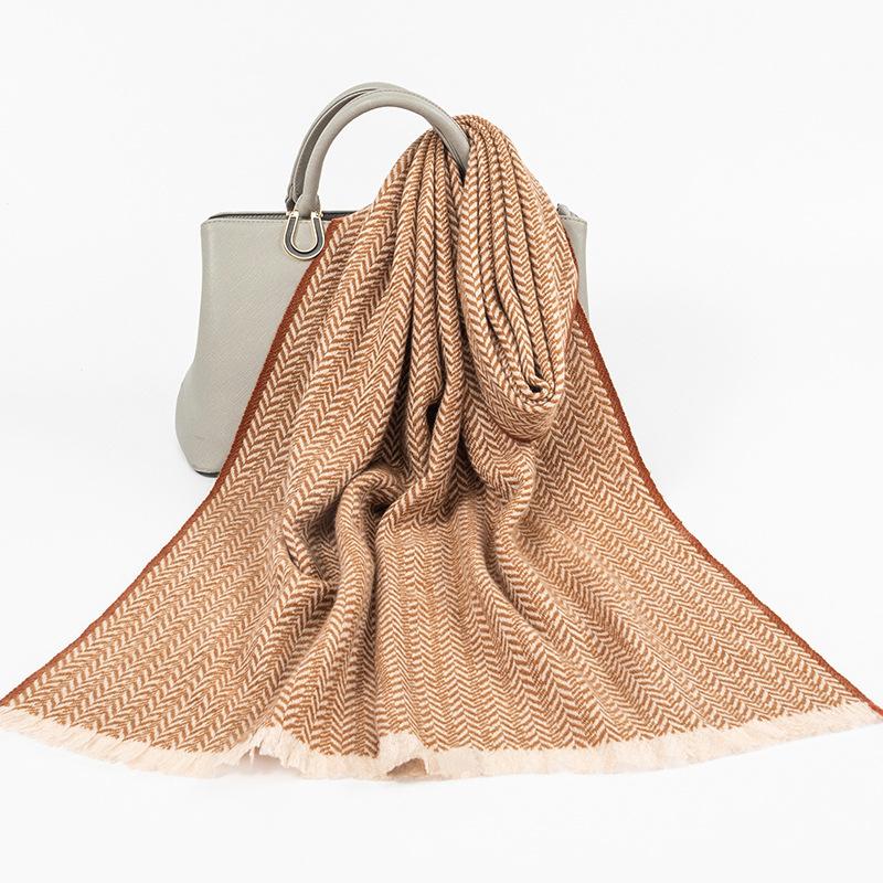 Pure wool scarf women's autumn and winter thickened warm shawl scarf