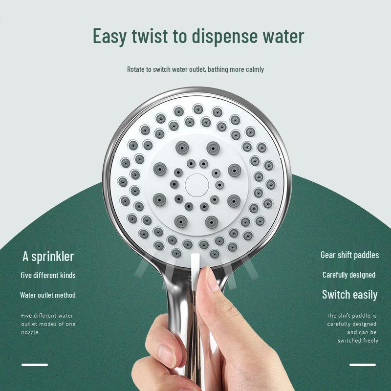 Five-Speed Universal High-Pressure Handheld Shower Head with Xiamen Hose
