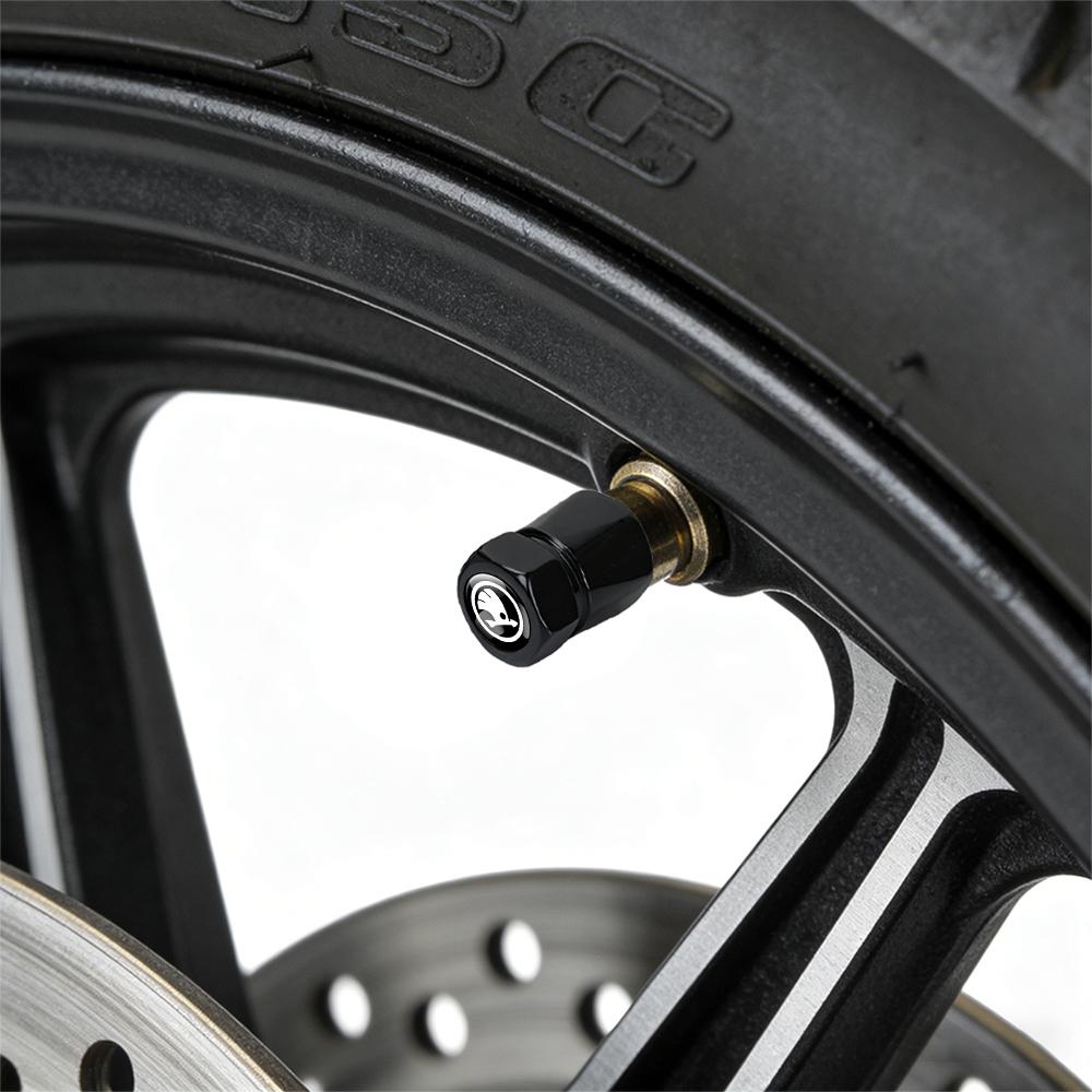 WFDZ5 New 4Pcs Car Wheel Tire Valve Caps Air Stem Covers Accessories For Skoda Octavia MK2 MK3 2 3 A7 Fabia Karoq Kodiaq VII Rapid VRS