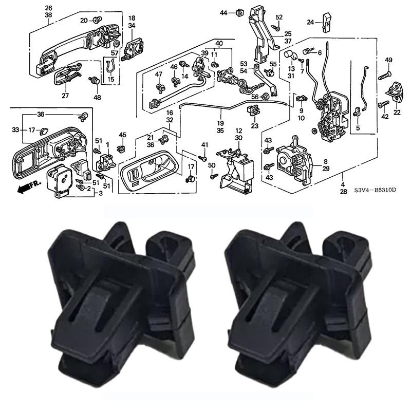 

1/2 шт. держатель стержня ручки передней двери автомобиля, подходит для Honda/Acura 72136-SM4-003 2pcs