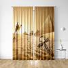 2PC Home Decoration Curtains, Desert Background With Pole Pocket Curtains, Kitchen, Coffee Shop, Living Room, Balcony, Garden
