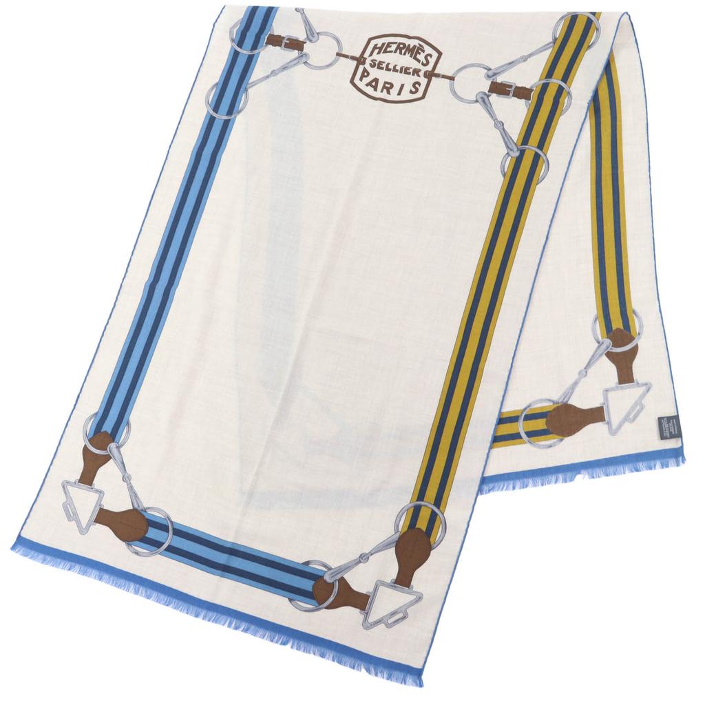 Exzellenter HERMES Schal Rechteck 63x70,9"" Tattersall Kaschmir Damen Gebraucht