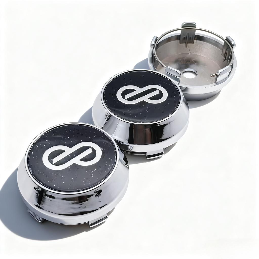 4pcs JDM Black Silver ENKEI Logo Emblem Car Wheel Center Caps OD 60MM 56MM Wheels Hub High Cap Rim Hubcaps Cover Car Accessories