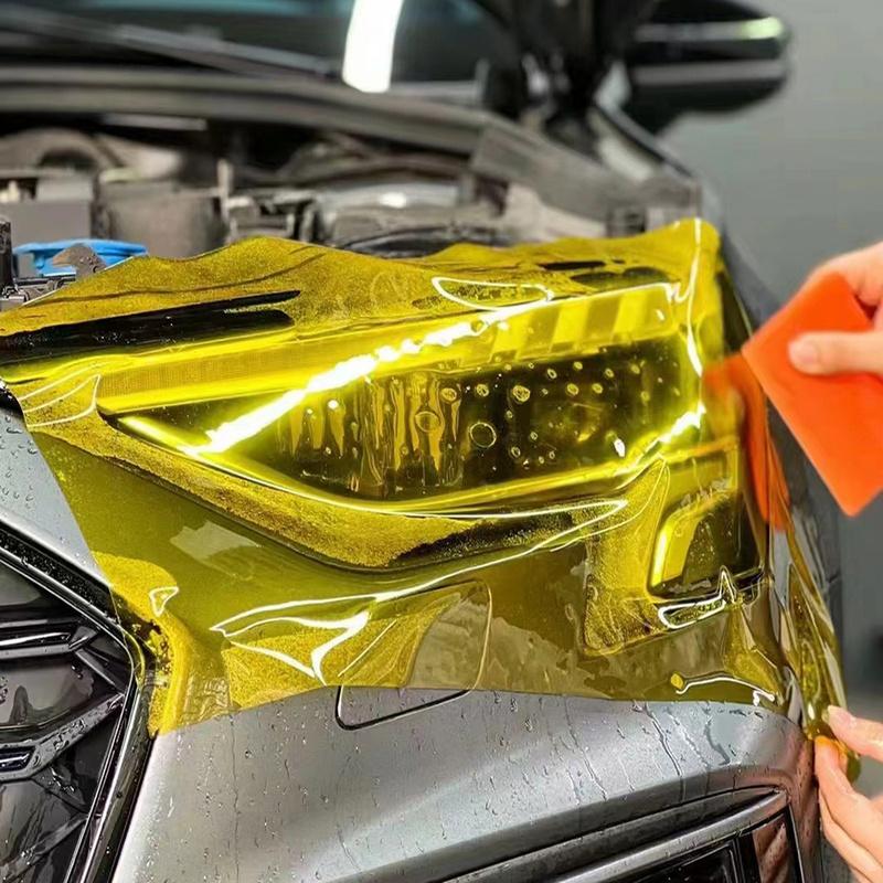 Yellow Car Light Headlight Taillight Tint Vinyl Film Lamp Film Sticker Sheet PVC Self-Adhesive Waterproof Sticker Car Accessorie