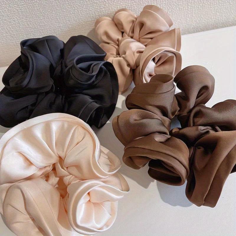 Big Size Scrunchie Ruffle Elastic Hair Bands Girls Updo Headwear Elegant Ribbon Hair Ties Women Hair Accessories