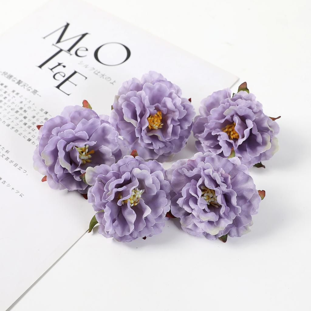 10Pcs Peony Artificial Flowers Head 6CM Fake Flowers for Home Room Wedding Decoration Arrangement DIY Carft Gifts Accessories