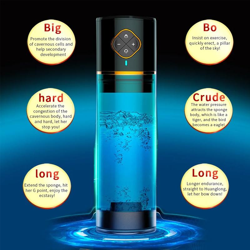 Electric Penis Pump Male Sex Toys Dick Enlarger Erection Air Water Extender Training Pressure Suction Automatic Male Masturbator