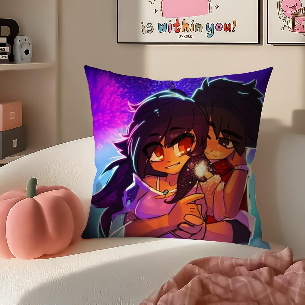 Cute Anime Cat AAphmau Meow Cushion Cover Pillowcase Short Plush Invisible zipper Room Sofa Cushion Cover 30X30cm