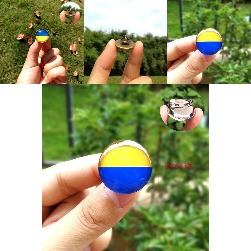 Beautiful Ukraine Flag Button Badge For Peace And War Support