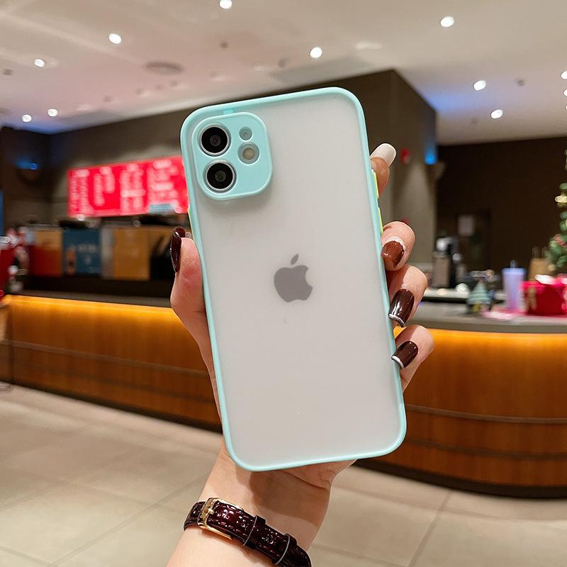 Applicable To Apple 15 Mobile Phone Case IPhone 13 Contrasting Color Mobile Phone Case Apple 11 Matte 14Pro Personality Skin Feeling Shell