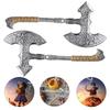2pc Fish Bone Ax Ornaments Kids Halloween Cosplay Costume Haunted House Prop Children Plastic Toy Fake Fish Bone Ax Party Supply