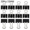 Novo Lote de 20 Peças de Clips de Papel 15mm Clips Metálicos para Encadernação Material Escolar Material de Escritório Papelaria Suprimentos de Encadernação Coloridos