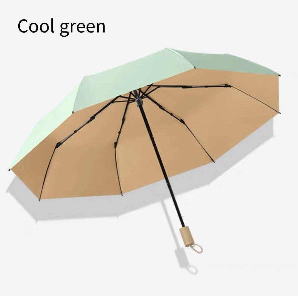 8-bone sun umbrella for girls sunscreen adhesive reinforced windUV protection dual purpose manual three-fold umbrella