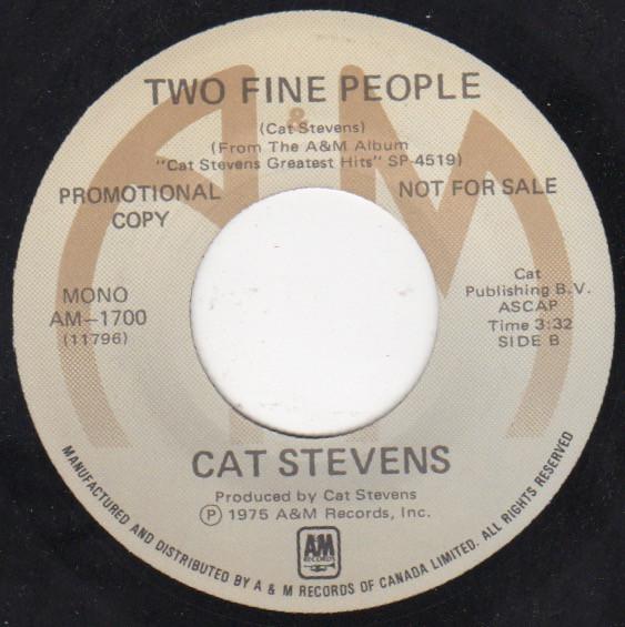 

7inch Record CAT STEVENS Two Fine People AM1700 AM 1975 Canada Rock Used