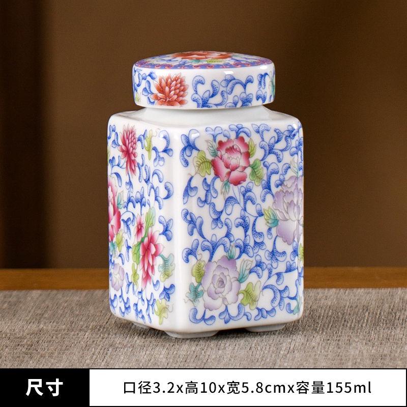 Китайская керамическая банка для чая Сине-белый фарфор Конфетница Бытовая банка для хранения кофейных зерен орехов Кухонный контейнер для еды