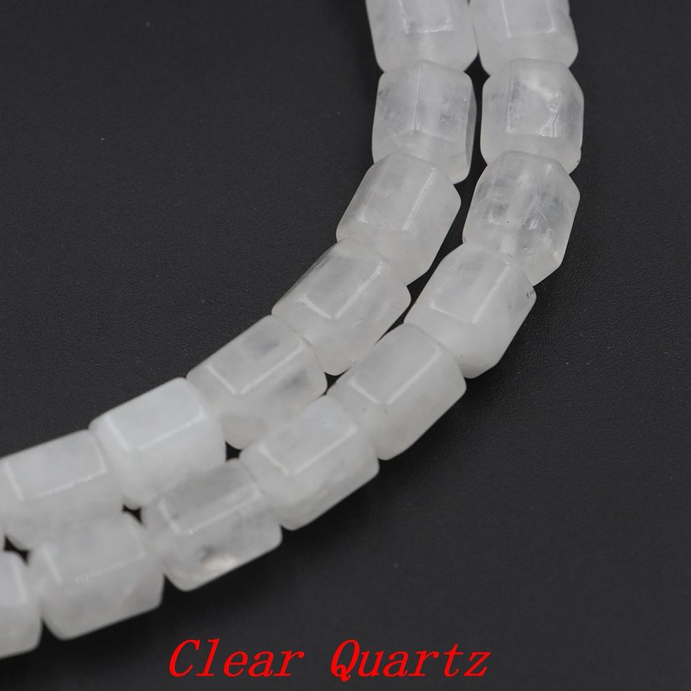 Faceted Natural Stone Square Rose Quartz Agates Loose Spacer Beads For Jewelry Diy Making Crystals Bracelet Pendant Accessories