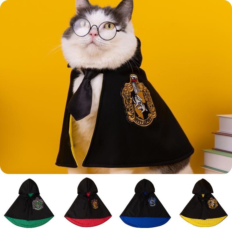 Trendy Pet Cape With Magical Academy Design For Small Dogs Spring/autumn Clothes For Cats And Dogs