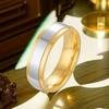 High-End Stainless Steel Titanium Couple Rings - No Fade, Plain Design