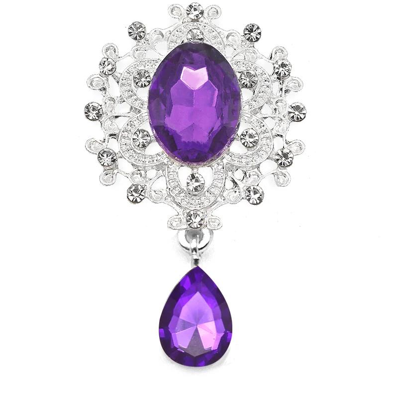 

NEW 26 * 46mm 10Pcs Crystal Rhinestone Brooch Accessories DIY Wedding Invitation Card Wine Glass Gift Box Creative Decoration