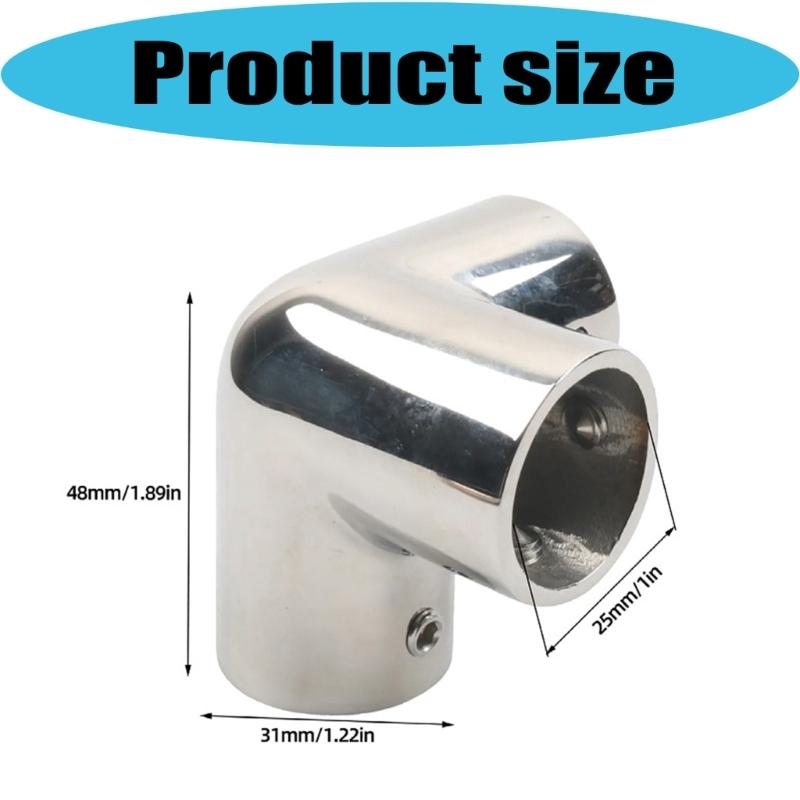 Boat Handrail Corner Fitting Tees Connector 316 Stainless Steel Rail Joint with Slip-On Tube Design and Set Screws for Assembly Work