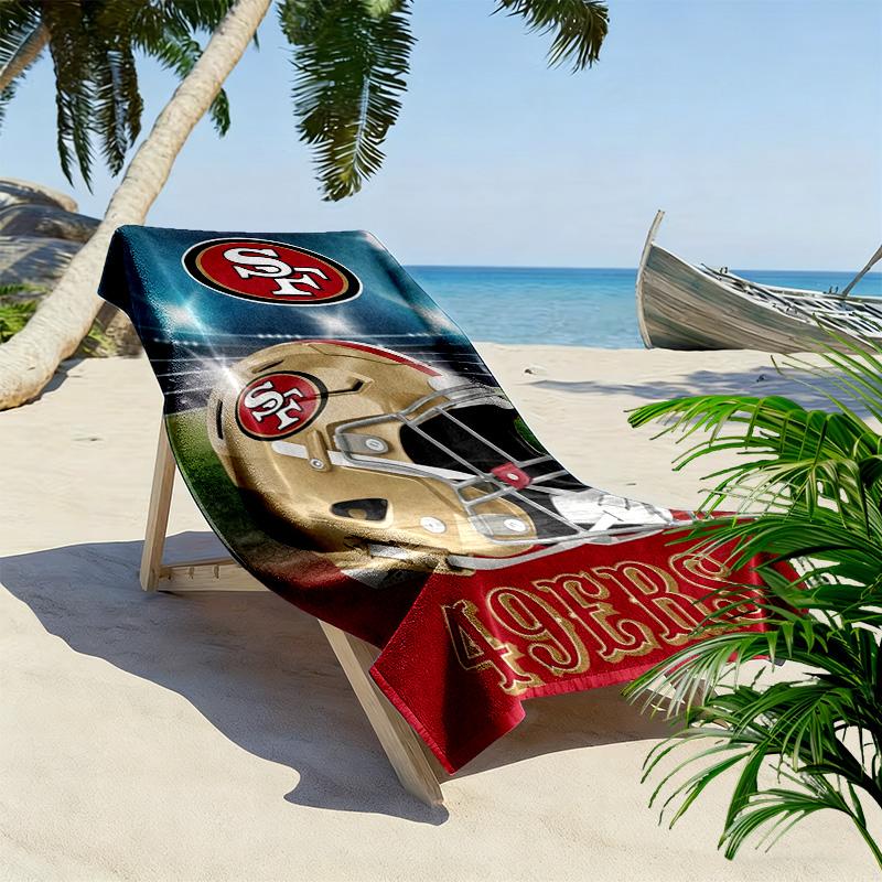 Telo da Spiaggia Stampa San Francisco 49ers, Grande Morbido Asciugatura Rapida per Spiaggia Campeggio Nuoto