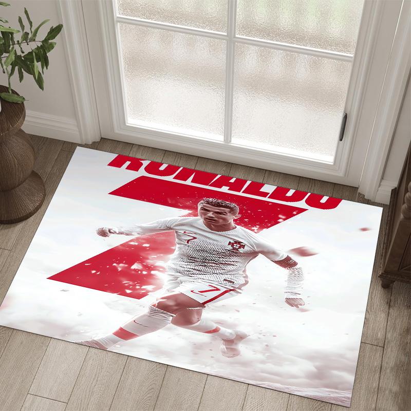 Tappeto in Cristallo Velluto Design Cristiano Ronaldo Accogliente Non?Tappeto Stampato Antiscivolo per Camera da Letto Soggiorno Ingresso