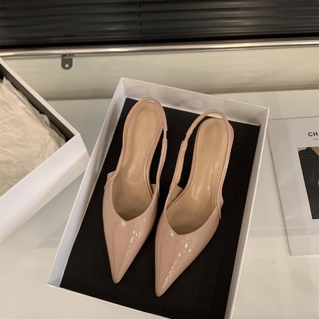 Thin heels silver high heels bag head sandals fairy shoes new spring temperament pointed single shoes