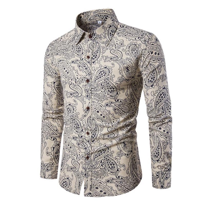 Fashion Mens Summer Casual Dress Shirt With Vibrant Floral Design And Comfortable Cotton Blended Fabric