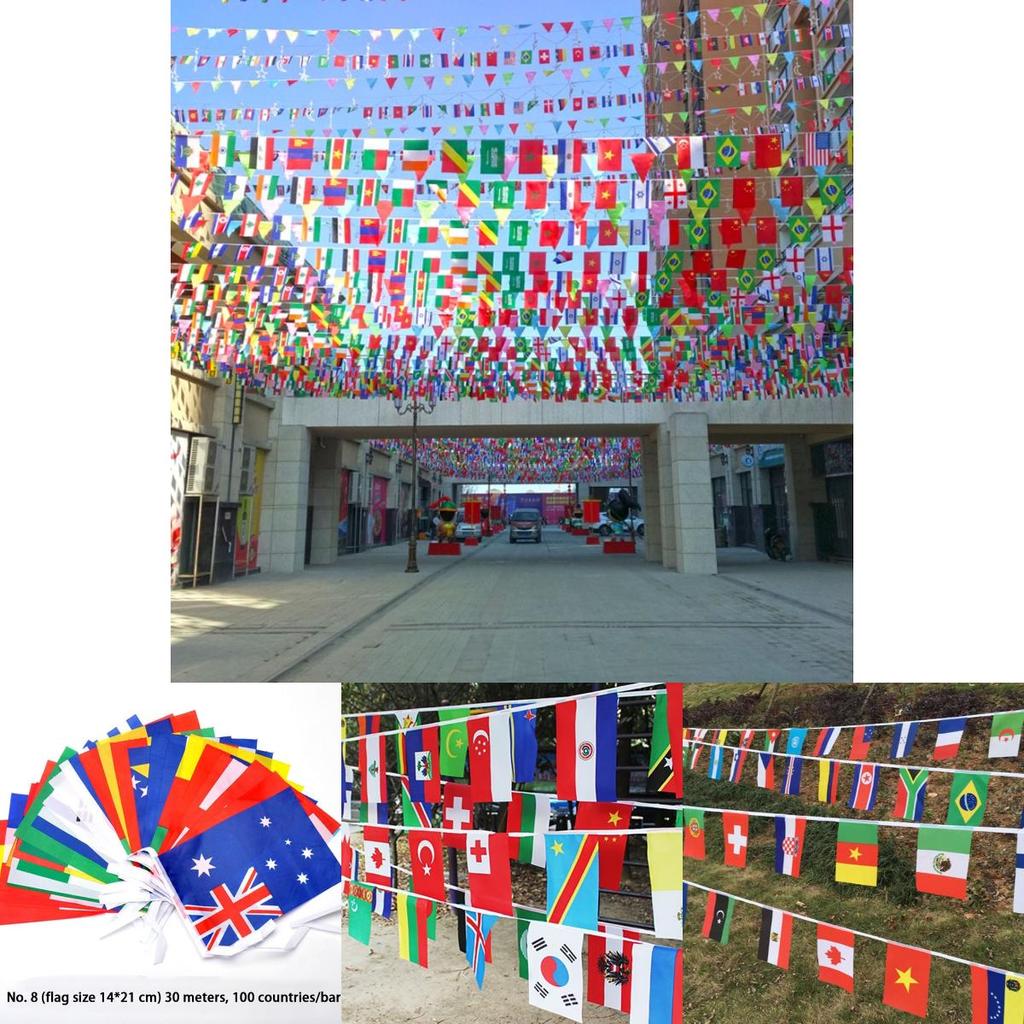 Eye-catching National Flag String For Party Decor In 100 Countries