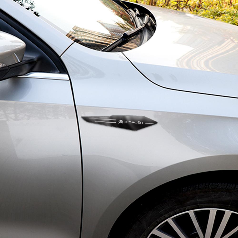 2 Stück 3D Metall Auto Karosserie Seitenkotflügel Emblem Dekoration Aufkleber Für Citroen C5 C3 C4 Grand Picasso C4L C6 VTS C-ELYSEE Auto Styling